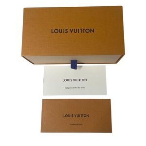 Louis Vuitton Sunglasses Gift Storage Empty Drawer Box Orange Navy 7”x 3 3/4”x3”